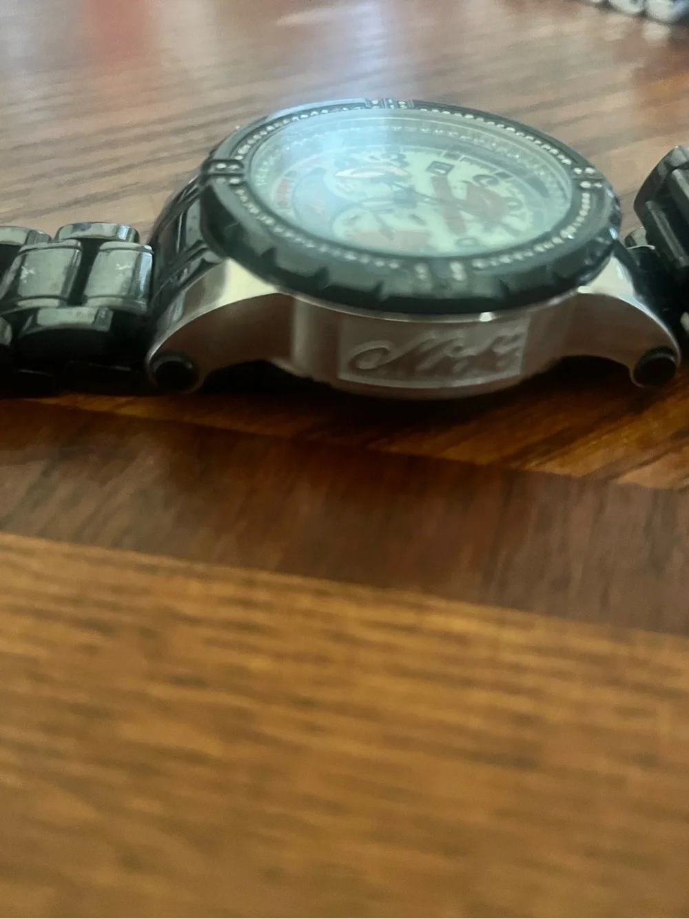 Miche Black and Silver Men's Chronograph Bracelet Watch